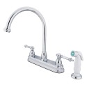 Kingston Brass KB375 Templeton Two Handle 8" Kitchen Faucet w/ White Sprayer