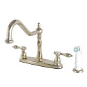 Kingston Brass KB175 Tudor 8" Center Kitchen Faucet w/ Sprayer