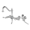 Kingston Brass KS124 Tudor 8" Center Kitchen Faucet w/ Brass Sprayer Kingston Brass KS124 Tudor 8" Center Kitchen Faucet w/ Brass Sprayer