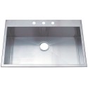 Kingston Brass KDS33229BN Gourmetier UPTOWNE 33"X22" Self-Rimming Single Bowl Sink, Satin Nickel