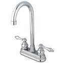 Kingston Brass KB49 Victorian Two Handle 4" Centerset High-Arch Bar Faucet & AL lever handles