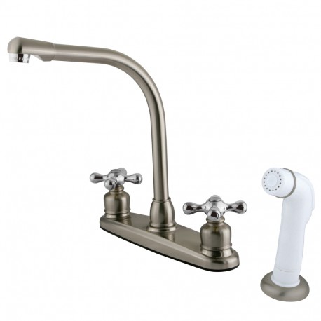 Bathroom and Kitchen Brass Faucet, Tap Kitchen Faucet With Cross Handles