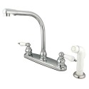 Kingston Brass KB71 Victorian High Arch Kitchen Faucet w/ Non-Metallic Sprayer