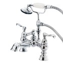 Kingston Brass CC1152T Vintage 7" Deck Mount Clawfoot Tub Filler w/ Hand & Shower w/ versailles lever