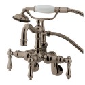 Kingston Brass CC130 Vintage 3-3/8" - 9" Adjustable Center Wall Mount Clawfoot Tub Filler w/ metal levers Kingston Brass CC130 Vintage 3-3/8" - 9" Adjustable Center Wall Mount Clawfoot Tub Filler w/ metal levers
