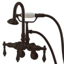 Kingston Brass CC30 Vintage 3-3/8" - 9" Adjustable Center Wall Mount Clawfoot Tub Filler w/ metal levers