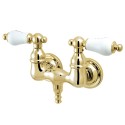 Kingston Brass CC33T Vintage 3-3/8" Wall Mount Clawfoot Tub Filler w/ H&C Porcelain levers