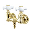 Kingston Brass CC Vintage 3-3/8" Wall Mount Clawfoot Tub Filler w/ porcelain cross