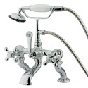 Kingston Brass CC41 Vintage Adjustable 3-3/8" - 10" Center Deck Mount Clawfoot Tub Filler w/ metal cross Kingston Brass CC41 Vintage Adjustable 3-3/8" - 10" Center Deck Mount Clawfoot Tub Filler w/ metal cross