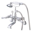 Kingston Brass CC5 Vintage Adjustable 3-3/8" - 10" Centers Wall Mount Clawfoot Tub Filler w/ metal lever Kingston Brass CC5 Vintage Adjustable 3-3/8" - 10" Centers Wall Mount Clawfoot Tub Filler w/ metal lever