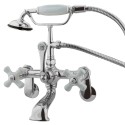 Kingston Brass CC Vintage Wall Mount Clawfoot Tub Filler w/ porcelain cross