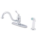 Kingston Brass KB357 Vintage Single Handle 8" Kitchen Faucet w/ Non-Metallic Sprayer