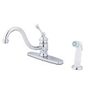 Kingston Brass KB357 Vintage Single Handle 8" Kitchen Faucet w/ Non-Metallic Sprayer Kingston Brass KB357 Vintage Single Handle 8" Kitchen Faucet w/ Non-Metallic Sprayer