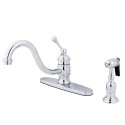 Kingston Brass KB357 Vintage Single Handle 8" Kitchen Faucet w/ Brass Sprayer