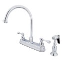 Kingston Brass KB375 Vintage Two Handle 8" Kitchen Faucet w/ Brass Sprayer