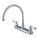 Kingston Brass KB72 Vintage Double Handle Goose Neck Kitchen Faucet