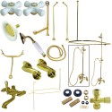 Kingston Brass CCK118 Vintage Clawfoot Tub Wall Mount Package w/ Porcelain Cross Handles