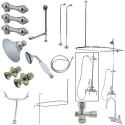 Kingston Brass CCK214 Vintage High Rise Gooseneck Clawfoot Tub & Shower Package w/ Metal Lever Handles