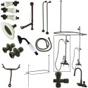 Kingston Brass CCK2145HCPL Vintage High Rise Gooseneck Clawfoot Tub & Shower Package w/ Porcelain Lever Handles, Oil Rubbed Bronze Kingston Brass CCK2145HCPL Vintage High Rise Gooseneck Clawfoot Tub & Shower Package w/ Porcelain Lever Handles, Oil Rubbed Bronze