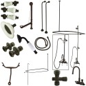 Kingston Brass CCK2145HCPL Vintage High Rise Gooseneck Clawfoot Tub & Shower Package w/ Porcelain Lever Handles, Oil Rubbed Bronze