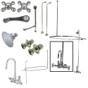 Kingston Brass CCK4141AX Vintage Wall Mount High Rise Clawfoot Tub & Shower Package w/ Porcelain Lever Handles, Polished Chrome Kingston Brass CCK4141AX Vintage Wall Mount High Rise Clawfoot Tub & Shower Package w/ Porcelain Lever Handles, Polished Chrome