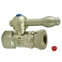 Kingston Brass CC4415 Vintage Straight Stop Valve w/ 1/2" IPS x 1/2" or 7/16" Slip Joint w/ KL lever handles