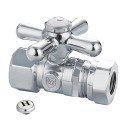 Kingston Brass CC4415 Vintage Straight Stop Valve w/ 1/2" IPS x 1/2" or 7/16" Slip Joint w/ cross handles