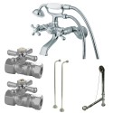 Kingston Brass CCK265C Vintage Wall Mount Clawfoot Tub Faucet Package