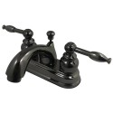 Kingston Brass NB2600KL Water Onyx 4" centerset lavatory faucet w/ ABS / Brass pop up drain, Black Nickel
