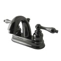 Kingston Brass NB5610AL Water Onyx 4" centerset lavatory faucet w/ ABS / Brass pop up drain, Black Nickel