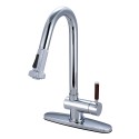 Kingston Brass GS888 Gourmetier Wilshire Single Handle Pull-Down Spray Kitchen Faucet