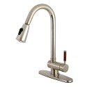 Kingston Brass GS889 Gourmetier Wilshire Single Handle Pull-Down Spray Kitchen Faucet