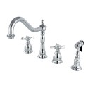 Kingston Brass KS179 Widespread Kitchen Faucet with Brass Sprayer