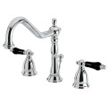 Kingston Brass KS199 Heritage Onyx Black Porcelain Widespread Lavatory Faucet