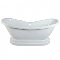 Kingston Brass VT7DS692828P Contemporary Pedestal Double Slipper Acrylic Bath Tub w/ Centers Drillings