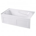 Kingston Brass VTAP603220CL Aqua Eden 60" Contemporary Alcove Acrylic Bathtub-Left Hand & Drain