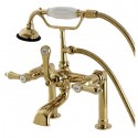 Kingston Brass AE10 Aqua Eden Bel Air Deck Mount Clawfoot Tub Faucet w/ lever handles