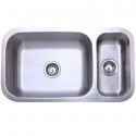 Kingston Brass KU321897DBN Gourmetier Cambridge Stainless Steel Double Bowl Undermount Kitchen Sink, Satin Nickel