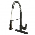 Kingston Brass GS888 Gourmetier Continental Single Handle Pull-Down Spray Kitchen Faucet