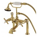 Kingston Brass AE10 Aqua Eden Essex Deck Mount Clawfoot Tub Faucet w/ cross handles Kingston Brass AE10 Aqua Eden Essex Deck Mount Clawfoot Tub Faucet w/ cross handles