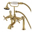 Kingston Brass AE10 Aqua Eden Essex Deck Mount Clawfoot Tub Faucet w/ cross handles