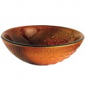 Kingston Brass EVSPFB8 Fauceture Amber Drops 16-1/2" Diameter Round Glass Sink, Copper Amber