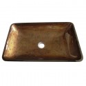 Kingston Brass EVR2214FB Fauceture Roma Rectangular Antique Copper Glass Vessel Sink