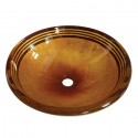 Kingston Brass EVSPFB Fauceture Napoli Round Amber Bronze Glass Vessel Sink