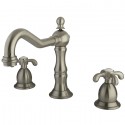 Kingston Brass KS197 French Country Two Handle 8" to 14" Widespread Lavatory Faucet w/ Brass Pop-up