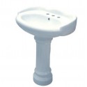 Kingston Brass VPB1258 Georgian White China Wall Mount Pedestal Bathroom Sink w/ 8" Center Kingston Brass VPB1258 Georgian White China Wall Mount Pedestal Bathroom Sink w/ 8" Center
