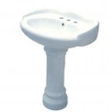 Kingston Brass VPB1258 Georgian White China Wall Mount Pedestal Bathroom Sink w/ 8" Center