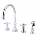 Kingston Brass KS279 Governor 8" Deck Mount Kitchen Faucet w/ KXBS cross handles