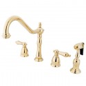Kingston Brass KB179 Heritage 8" Center Kitchen Faucet w/ Brass Sprayer & ALBS lever handles Kingston Brass KB179 Heritage 8" Center Kitchen Faucet w/ Brass Sprayer & ALBS lever handles
