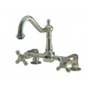 Kingston Brass KS114 Heritage Double Handle 8" Bridge Deck Mount Kitchen Faucet